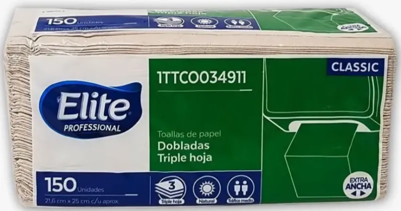 TOALLA DE PAPEL DOBLADA - D.H. NATURAL - ELITE 631003