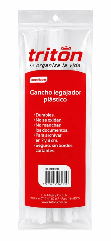 GANCHO LEGAJADOR PLASTICO PQ*20 UND