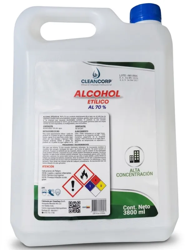 ALCOHOL ETILICO 70% GALON * 3800 C.C