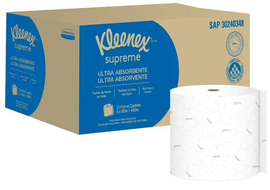 TOALLA BLANCA EN ROLLO *80 METROS KLENNEX